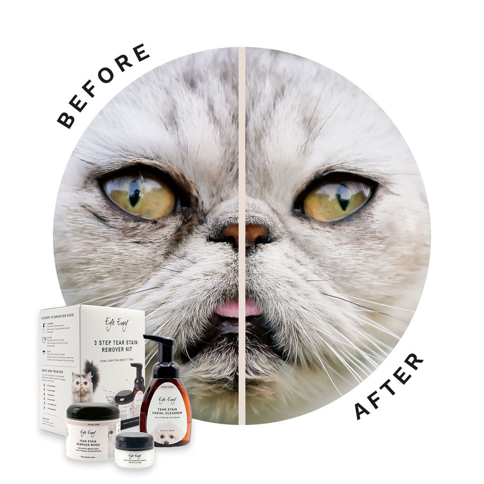 Kit de 3 pasos para eliminar manchas de lágrimas - Gatos (NUEVO)