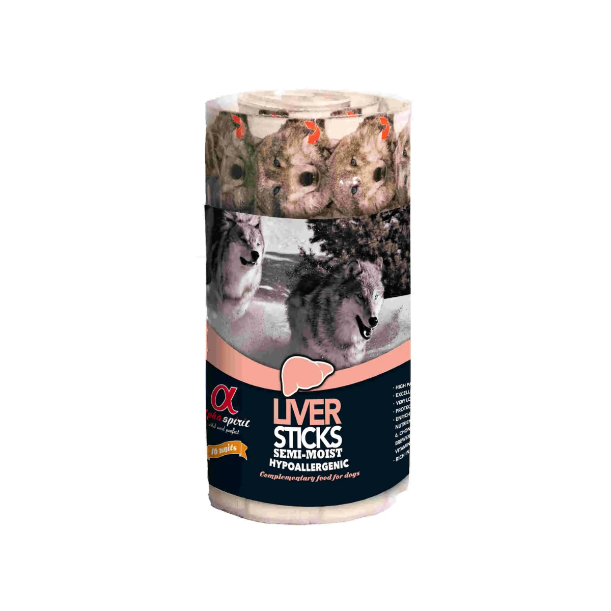 Alpha Spirit Perros Ristra Higado Caja 12X160GR