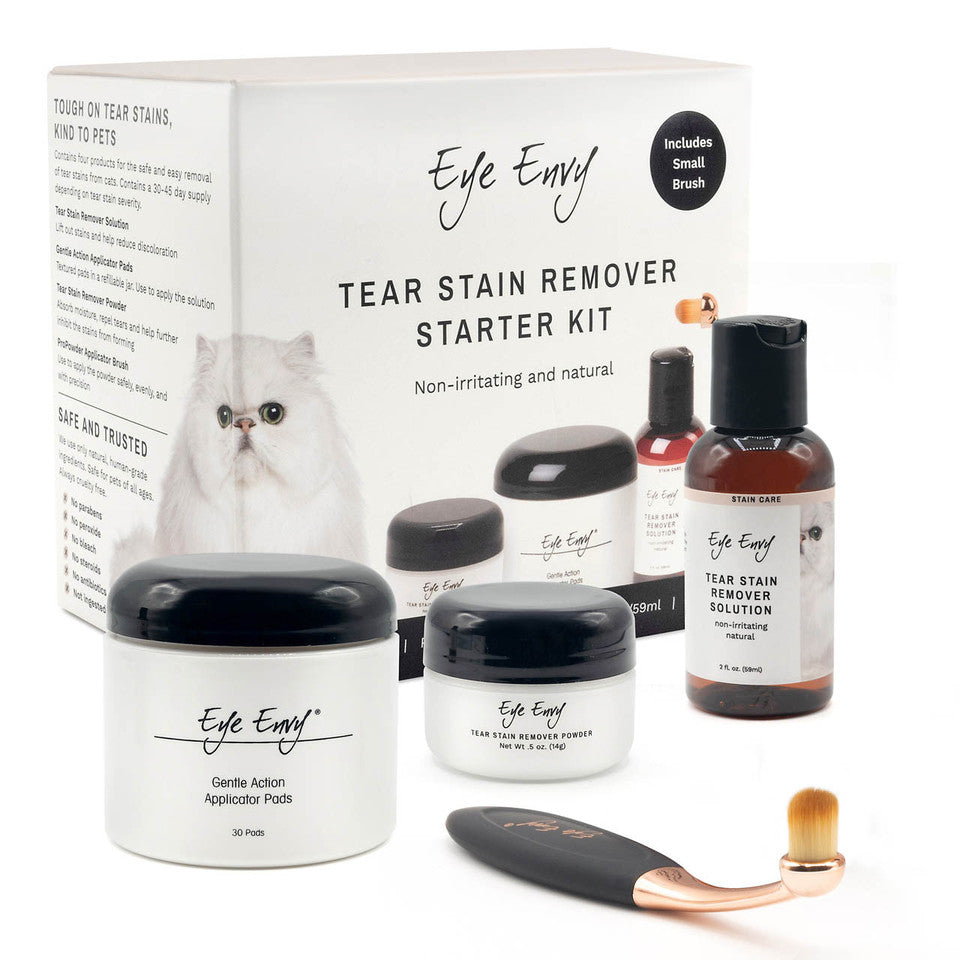 Kit de inicio removedor de manchas de lágrimas - Gato c/ Brocha ProPowder Pequeña