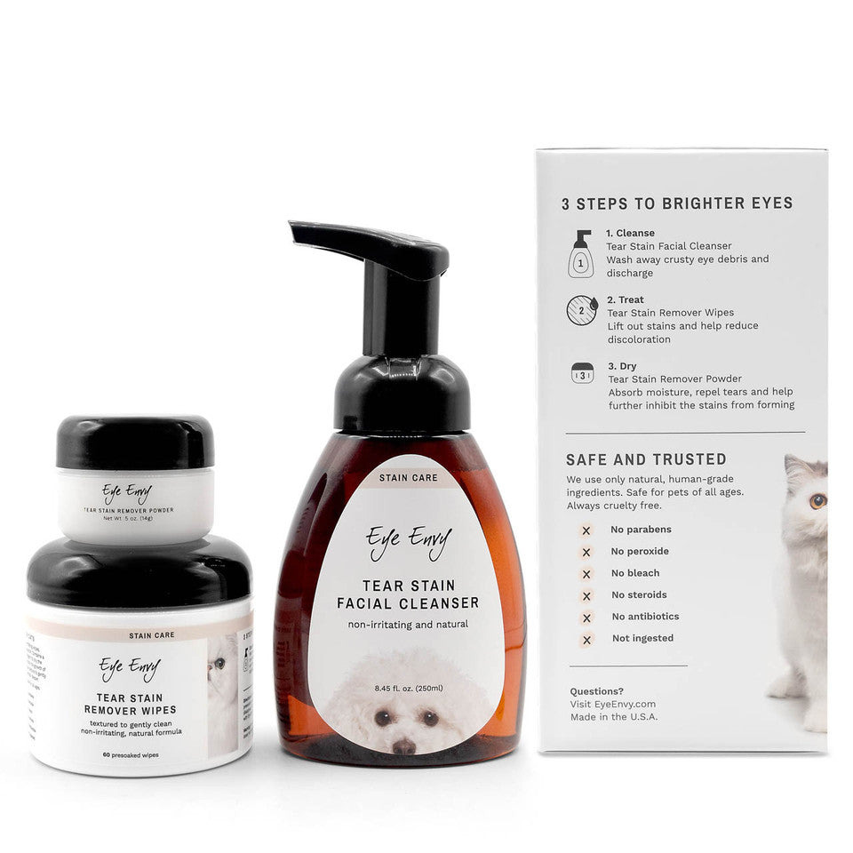 Kit de 3 pasos para eliminar manchas de lágrimas - Gatos (NUEVO)