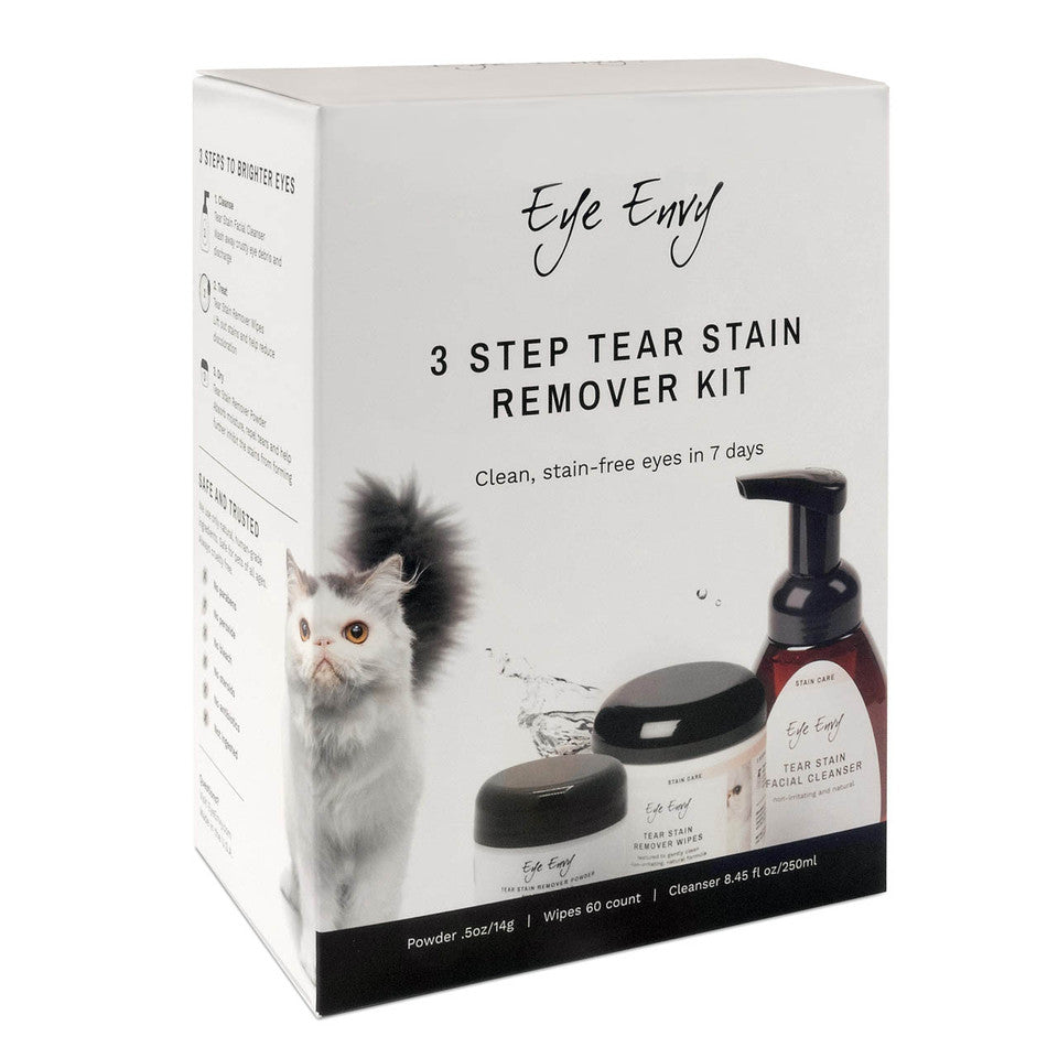 Kit de 3 pasos para eliminar manchas de lágrimas - Gatos (NUEVO)