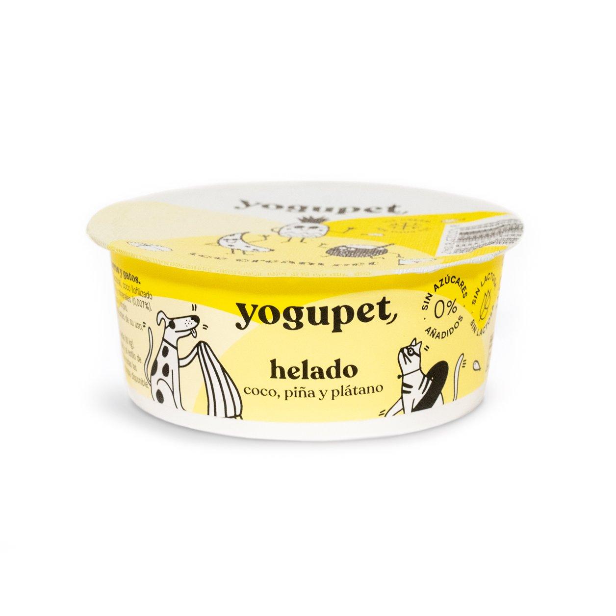 Yogupet helado de coco, piña y plátano 110 gr