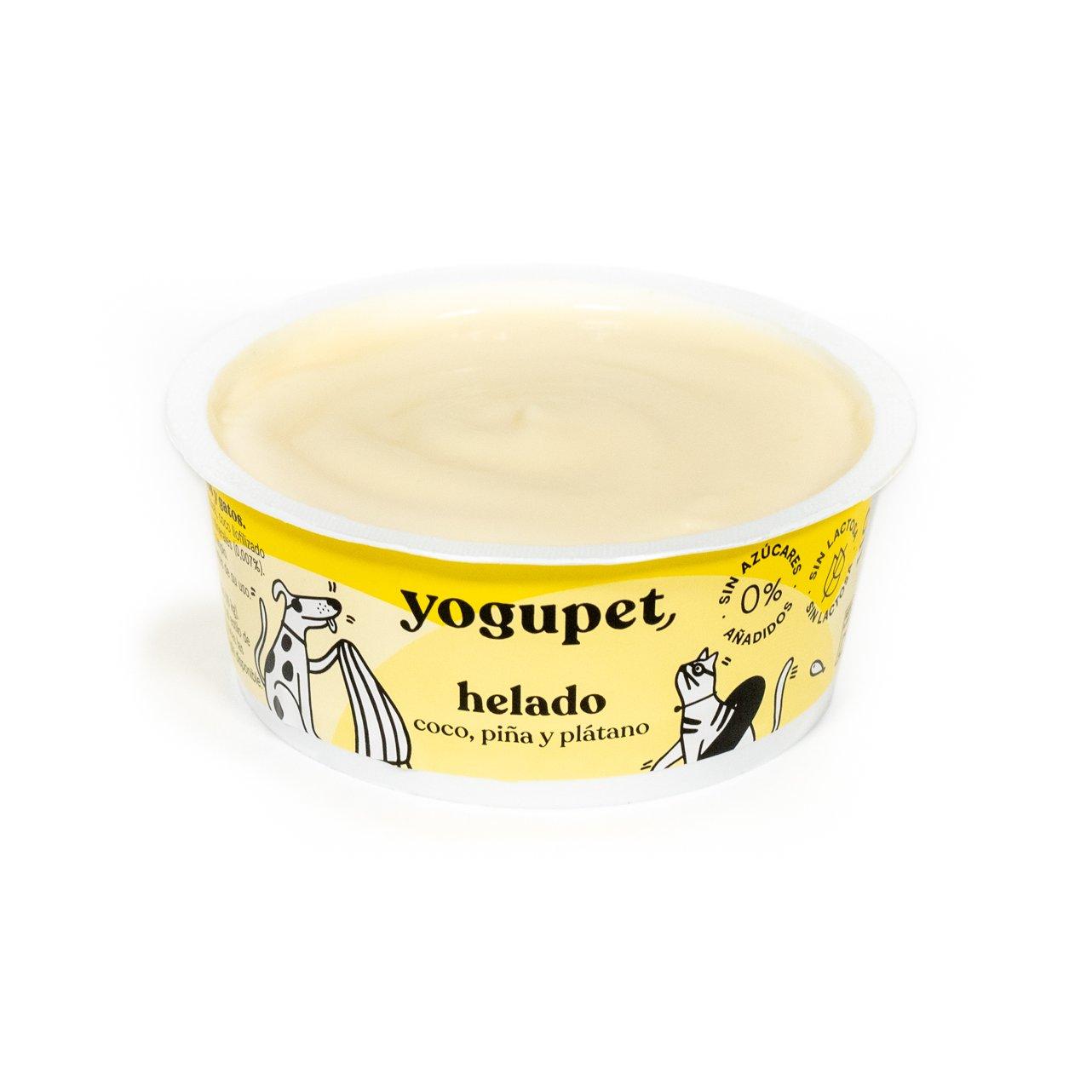 Yogupet helado de coco, piña y plátano 110 gr