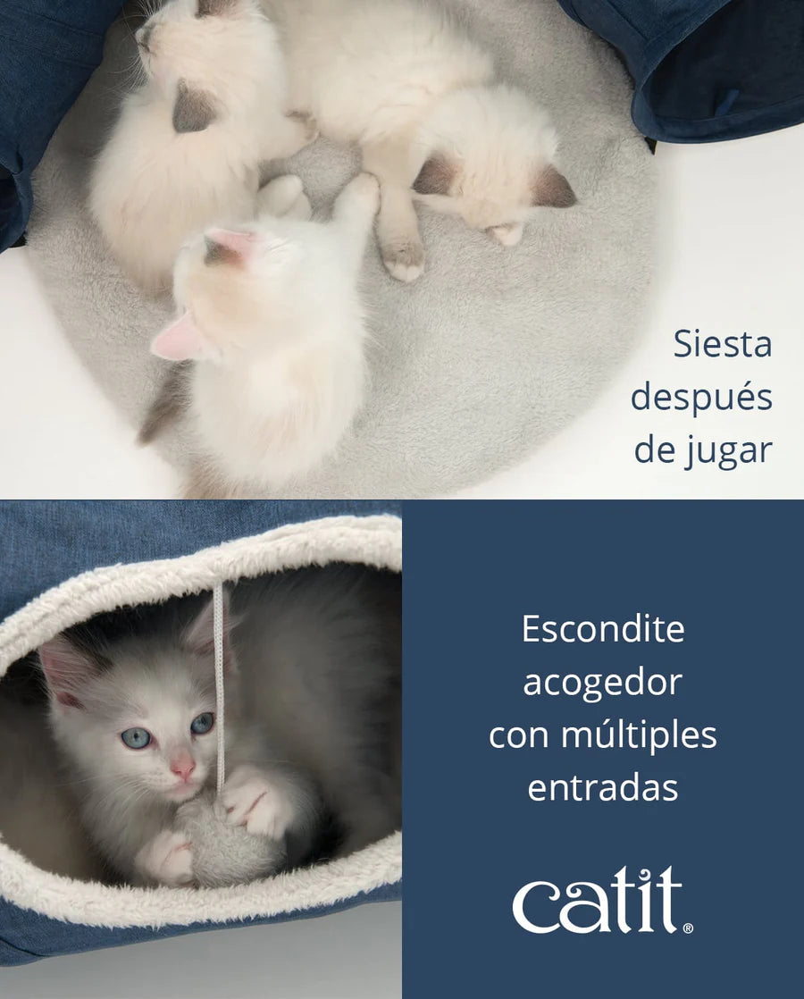 Catit Túnel para gatos con cojín Catit Vesper Tunnel Color: Gris