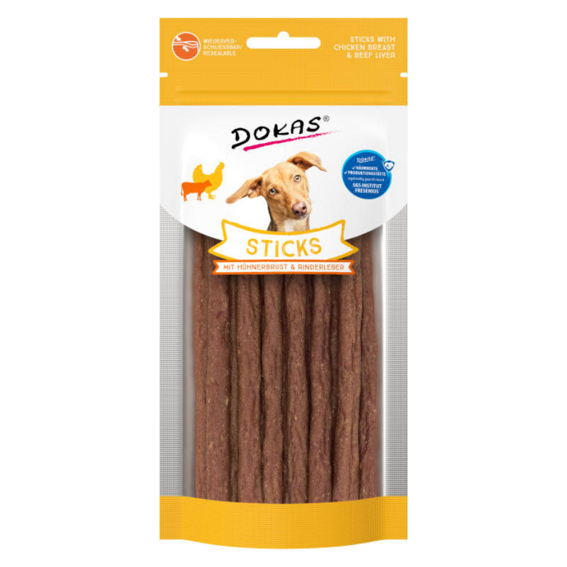 Dokas DOG Sticks Pechuga de Pollo e Hígado de Res 60 g