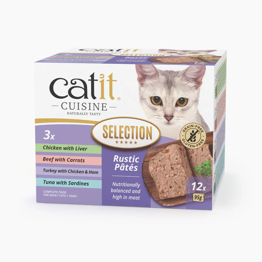 Catit Catit Cuisine Selection Paté para Gatos - Pack Variado de 12