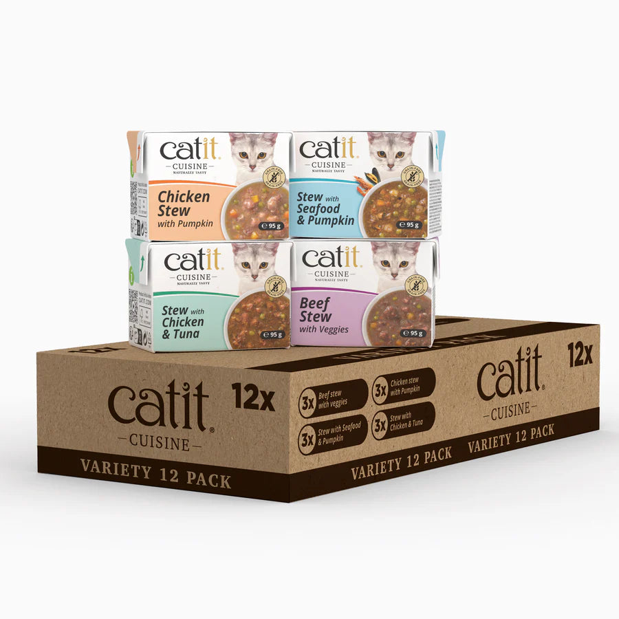 Catit Catit Cuisine Selection Guisos para Gatos - Pack Variado de 12