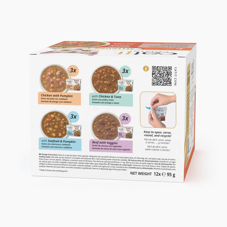Catit Catit Cuisine Selection Guisos para Gatos - Pack Variado de 12