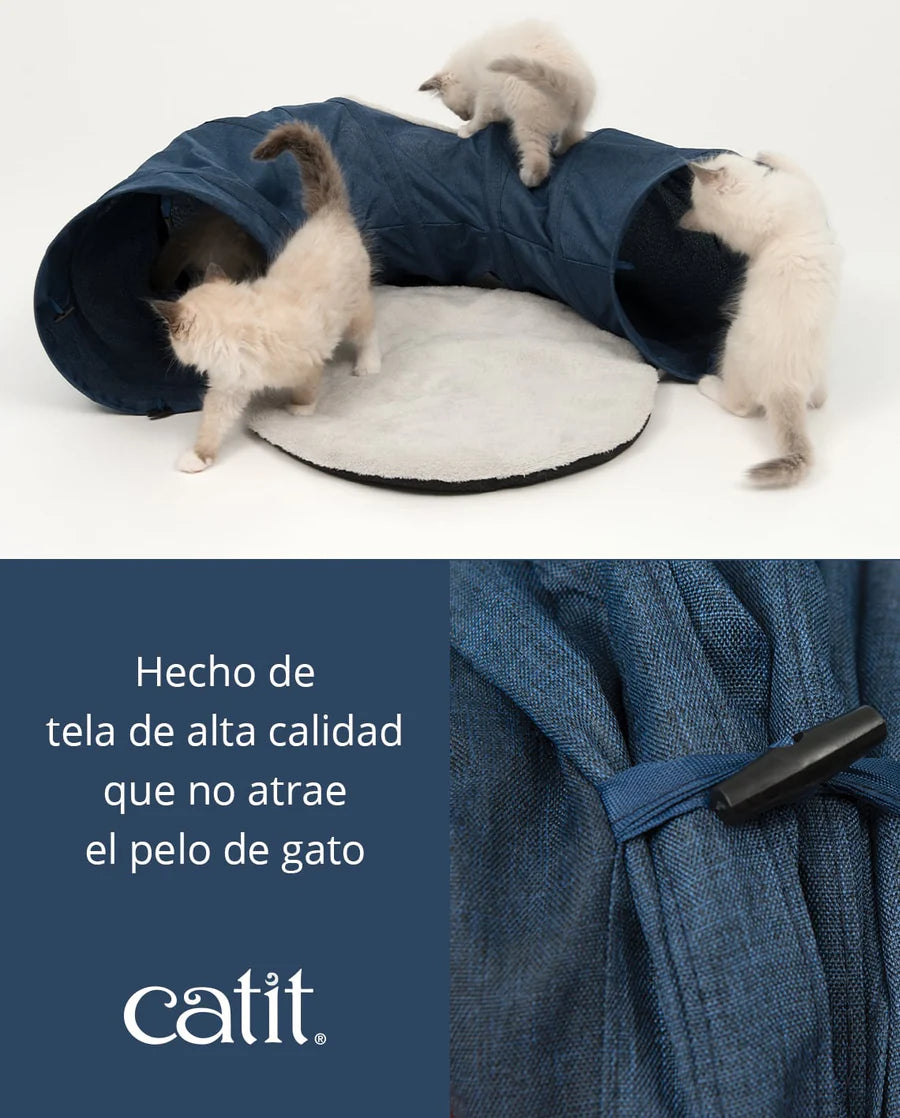 Catit Túnel para gatos con cojín Catit Vesper Tunnel Color: Azul