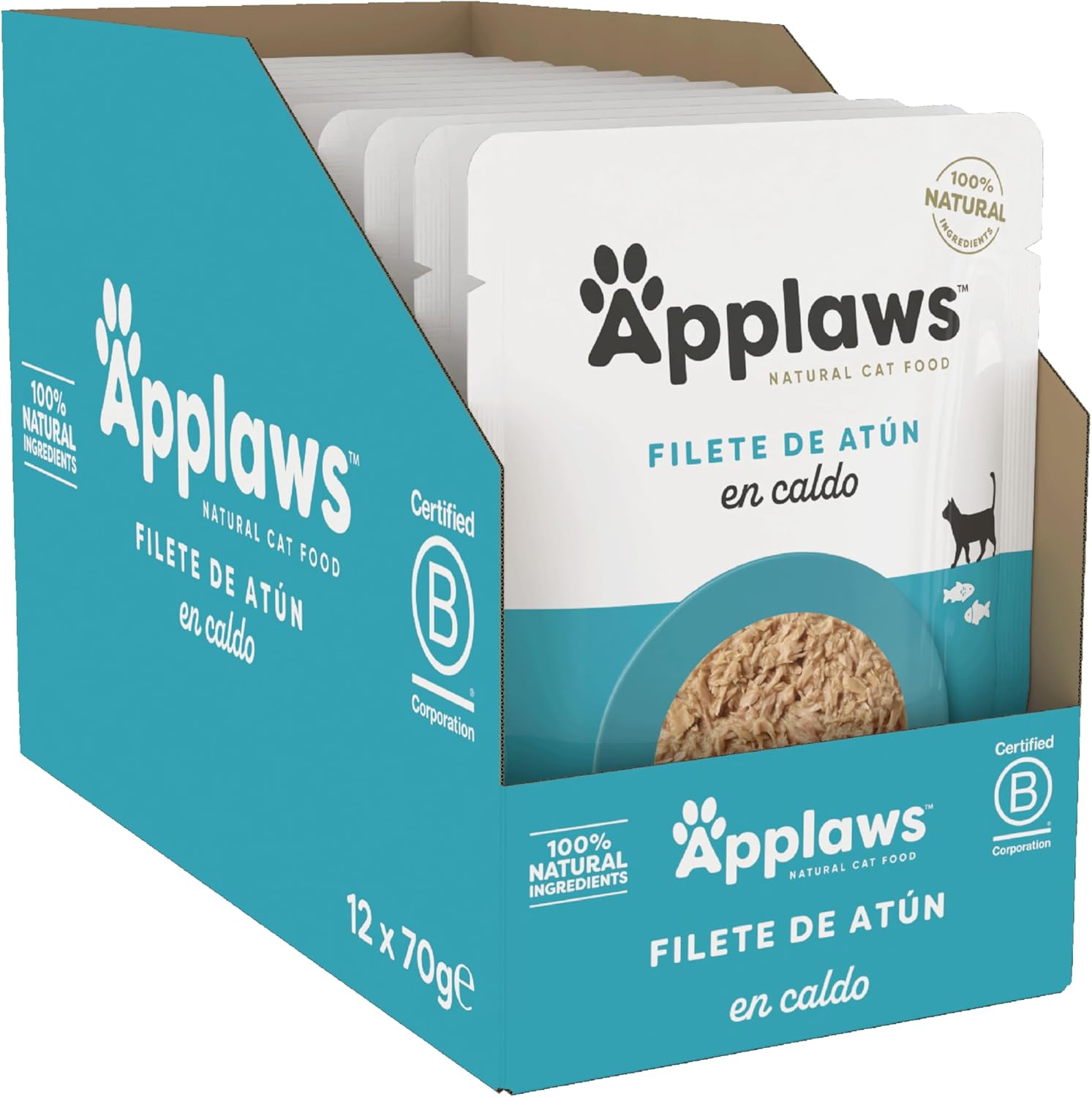 Applaws Cat Sobre Filete De Atun En Caldo - Pack 12 x 70 gr