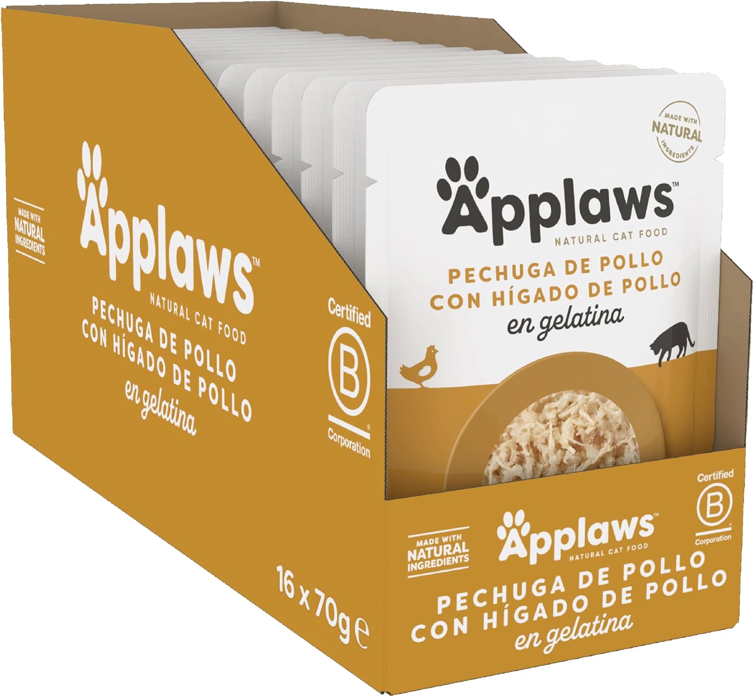 Applaws Cat Sobre Higado Y Pollo En gelatina - Pack 16 x 70 gr