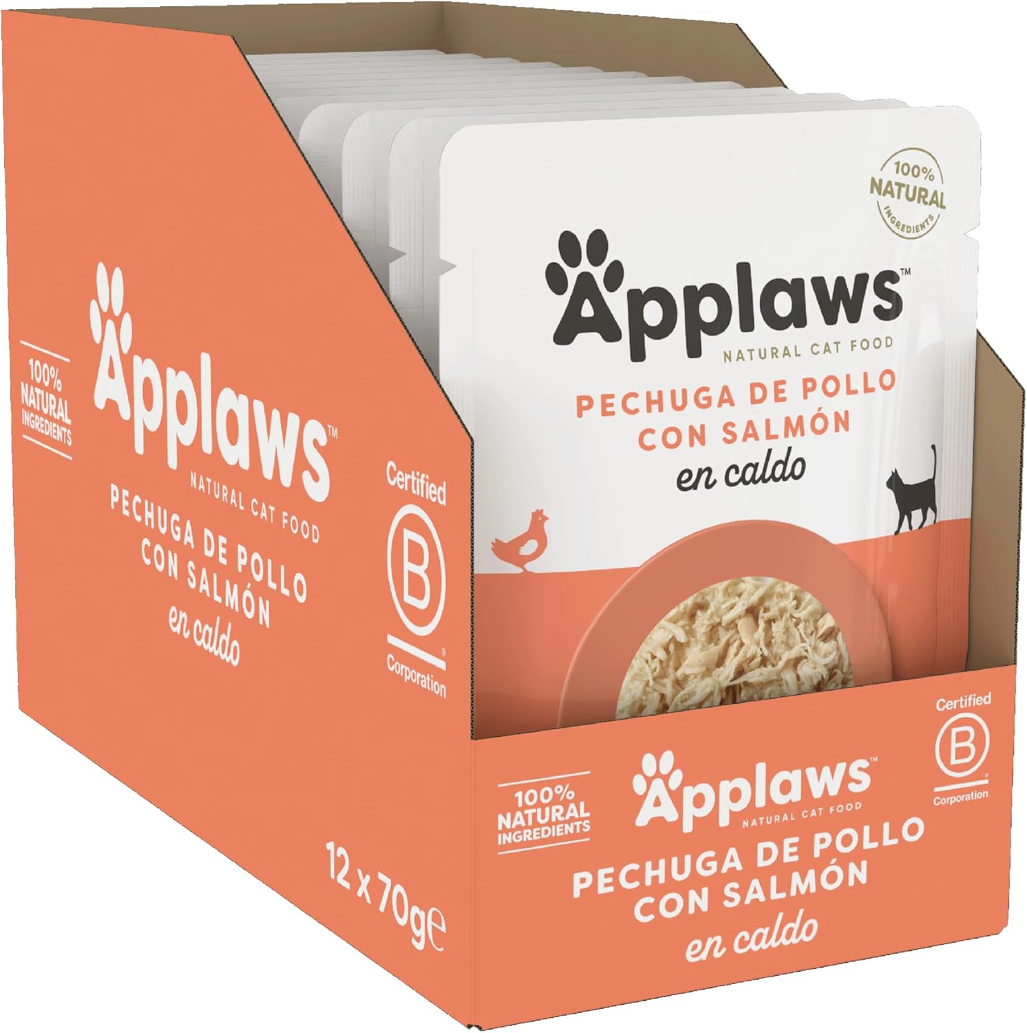 Applaws Cat Sobre Pechuga De Pollo Y Salmon - Pack 12 x 70 gr