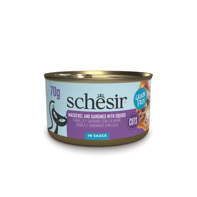 Schesir CAT Lata Caballa y Sardinas con Calamar en Salsa 70 g