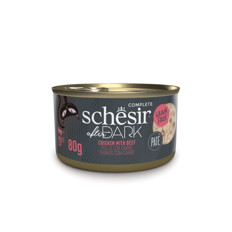 Schesir CAT AFTER DARK Lata Pollo y Ternera en Paté 80 g
