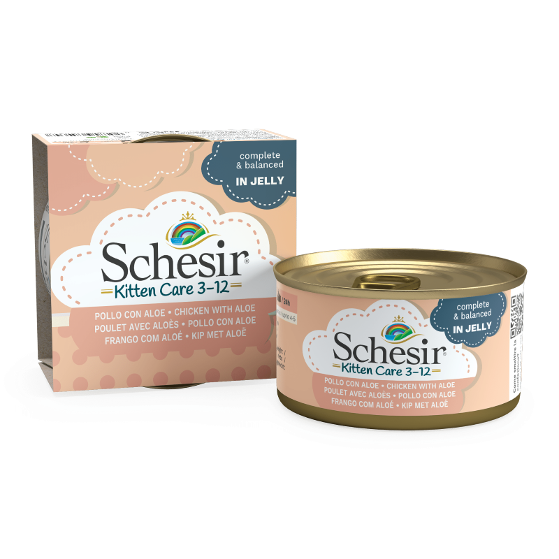 Schesir KITTEN Lata Pollo con Aloe en Gelatina 85 g