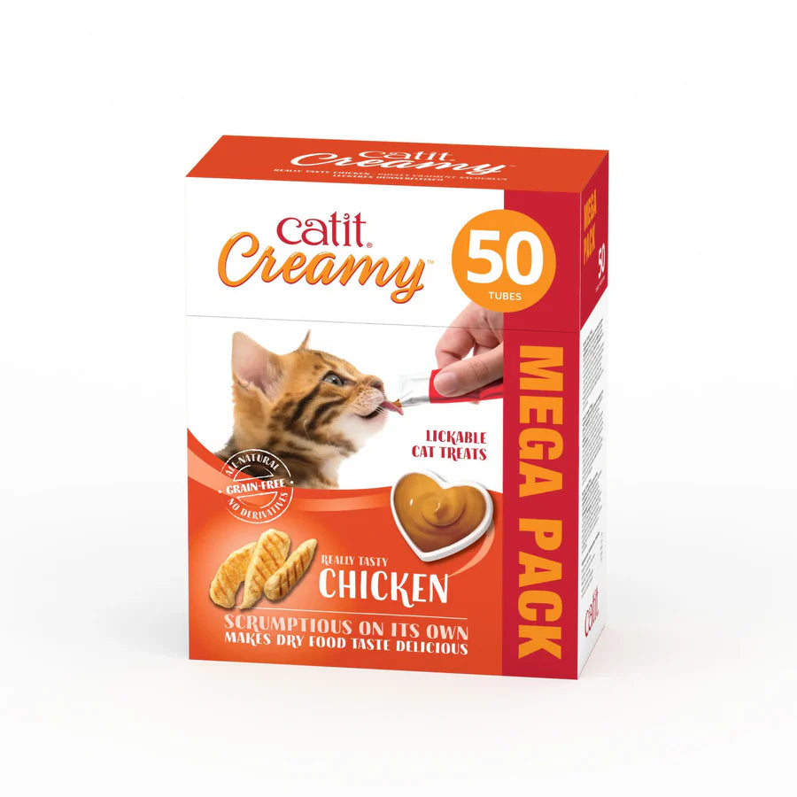 Catit Snacks cremosos para gatos Catit Creamy – 50 Tubos Sabor: Pollo