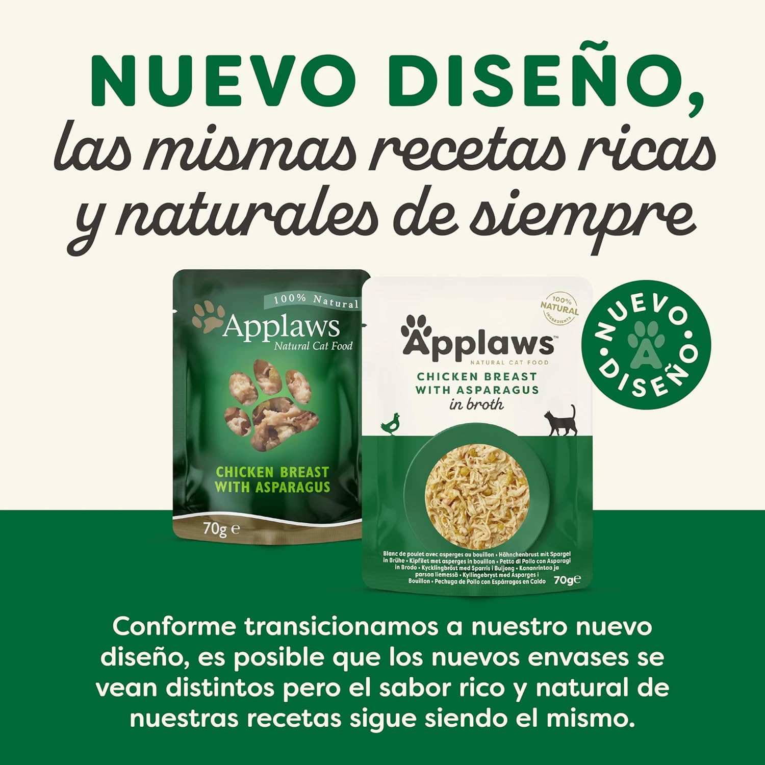 Applaws Cat Sobre Pollo Con Esparragos - Pack 12 x 70 gr