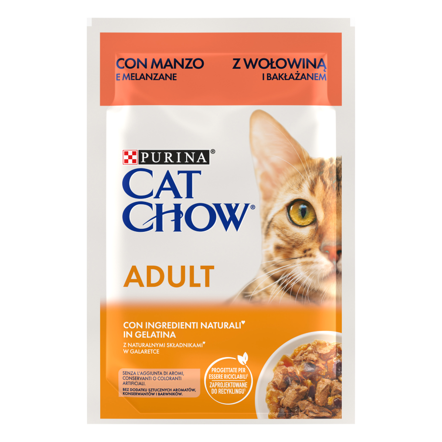 Cat Chow ADULT Buey y Berenjena 85 g