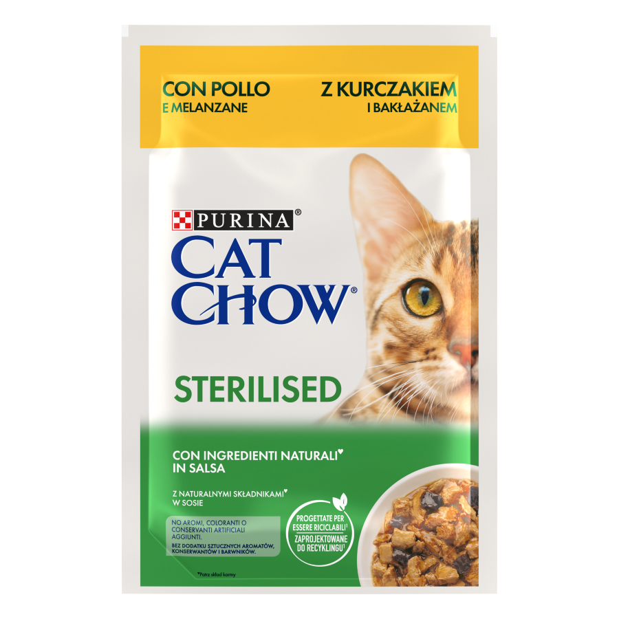 Cat Chow STERILISED Pollo y Berenjena 85 g