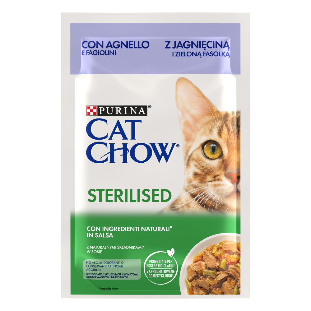 Cat Chow STERILISED Cordero y Judías Verdes 85 g