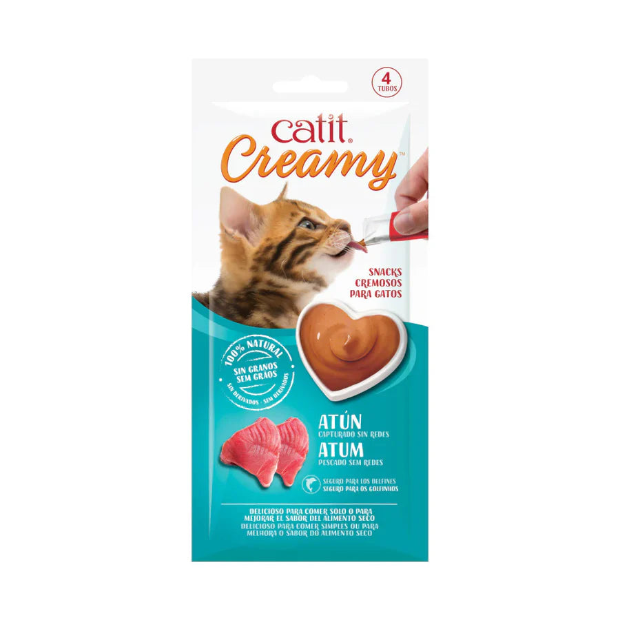 Snacks cremosos para gatos Catit Creamy – 4 Tubos Atún