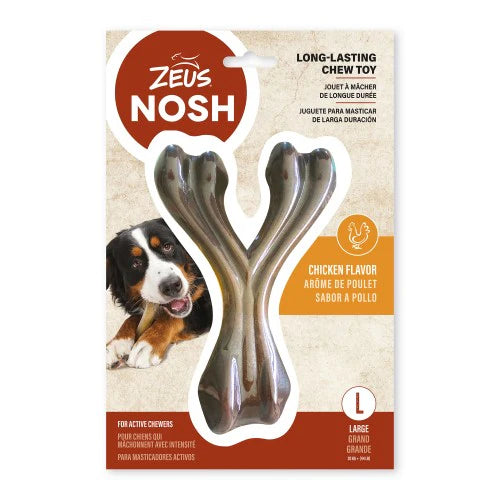 Zeus Hueso en forma de Y mordedor con aroma Zeus Nosh Strong Sabor: Bacon Tamaño: 15cm