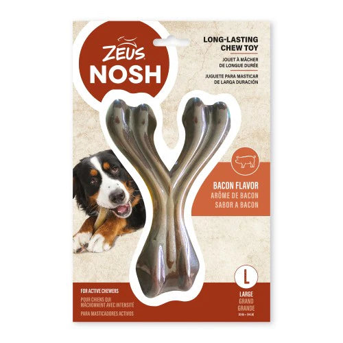 Zeus Hueso en forma de Y mordedor con aroma Zeus Nosh Strong Sabor: Bacon Tamaño: 11cm