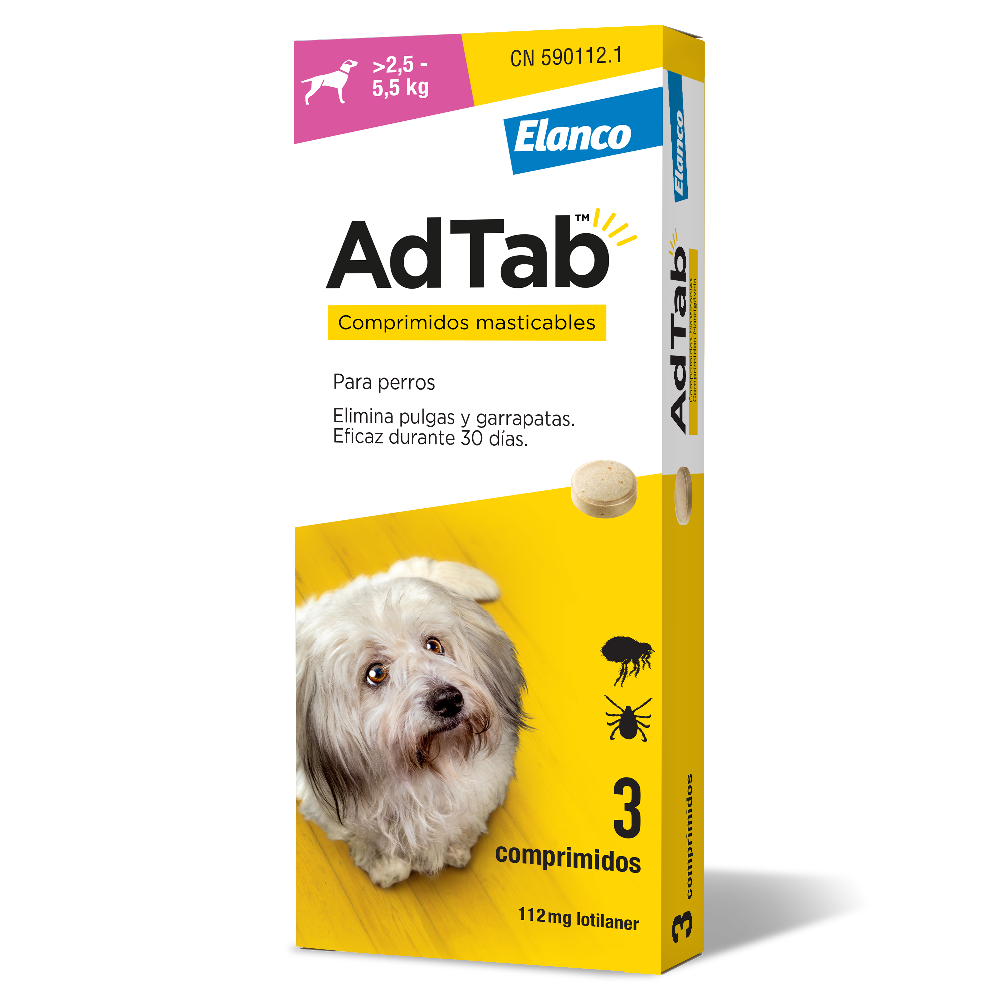 ADTAB 112,5mg Perro (2,5 a 5,5 kg) (3 comprimidos)