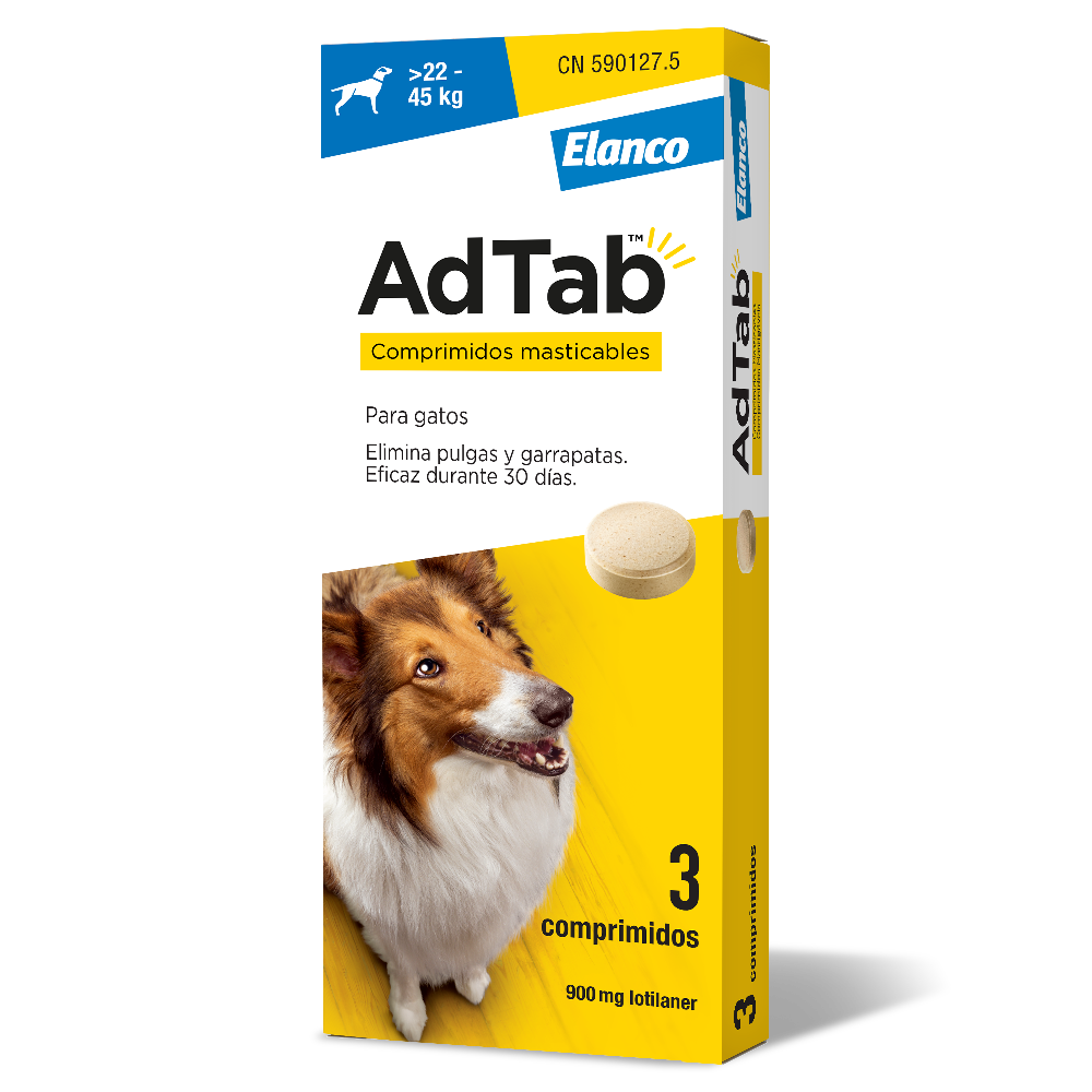 ADTAB 900mg Perro (22 a 45 kg) (3 comprimidos)