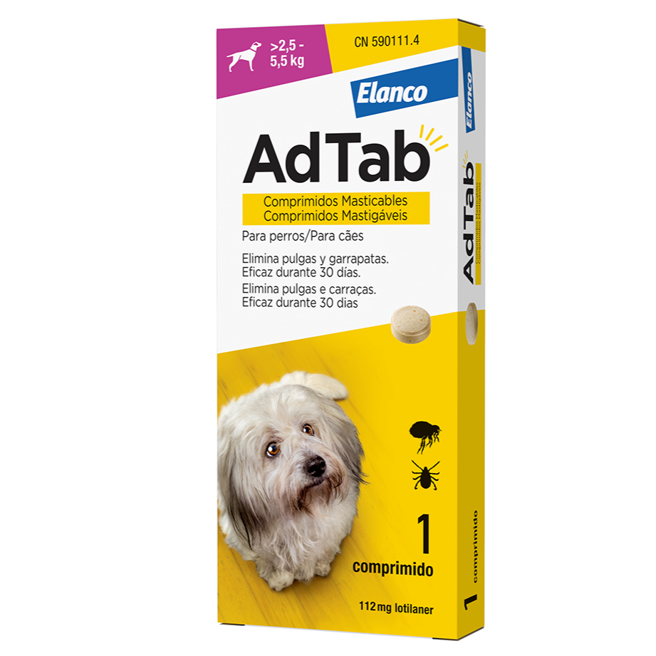 ADTAB 112mg Perro (2,5 a 5,5 kg) (1 comprimido)
