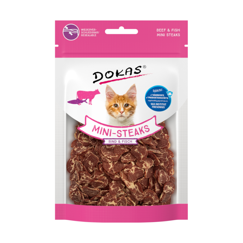 DOKAS Mini Filetes de Ternera y Pescado Gato 25gr
