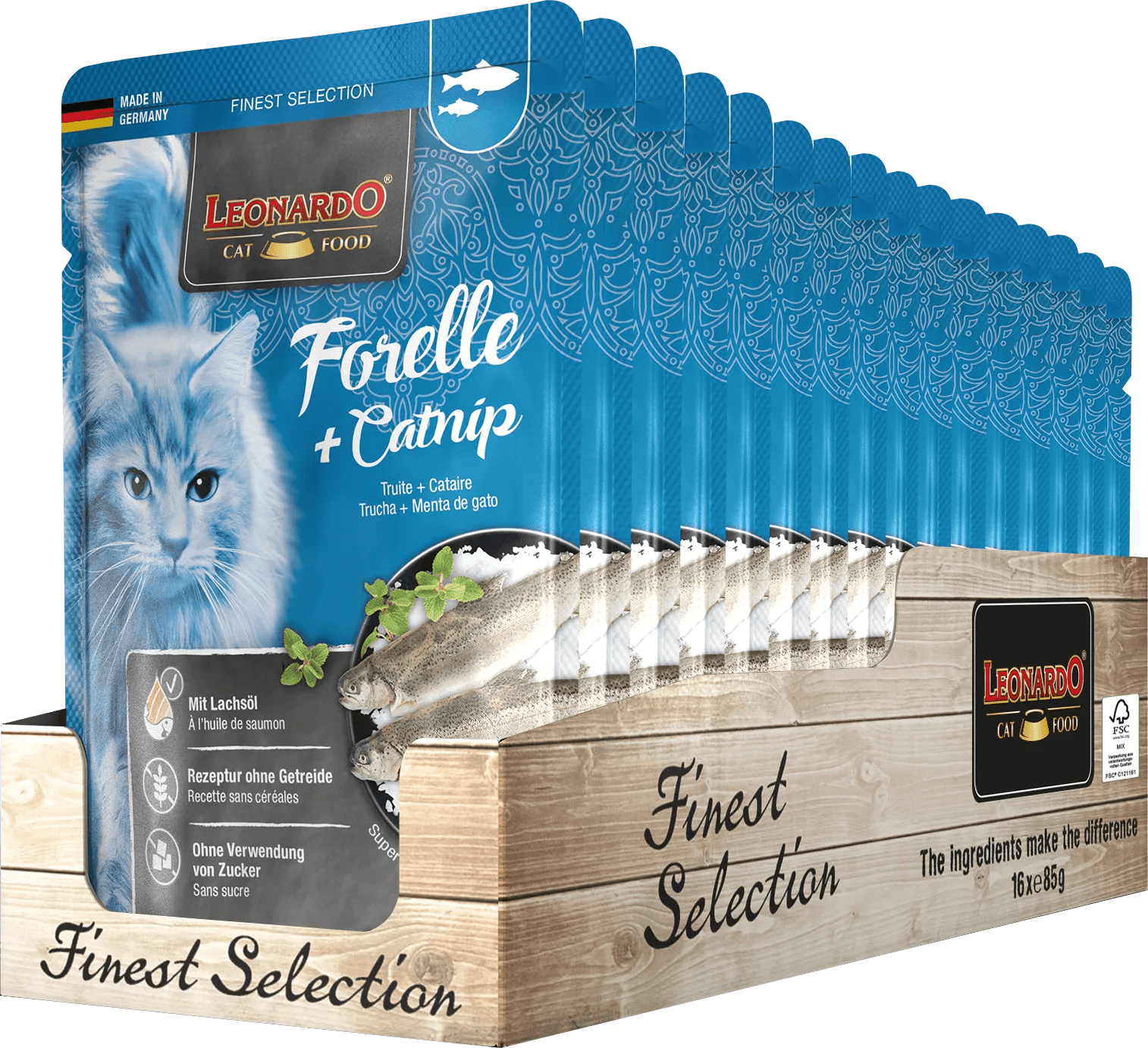 Leonardo Menu trucha y menta gatuna Finest Selection