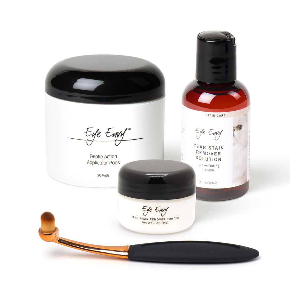 Kit de inicio removedor de manchas de lágrimas - Gato c/ Brocha ProPowder Pequeña