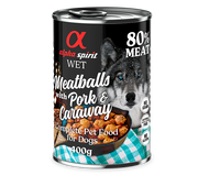 Alpha Spirit Perros Albondigas Cerdo Alcaravea Caja 6X400GR