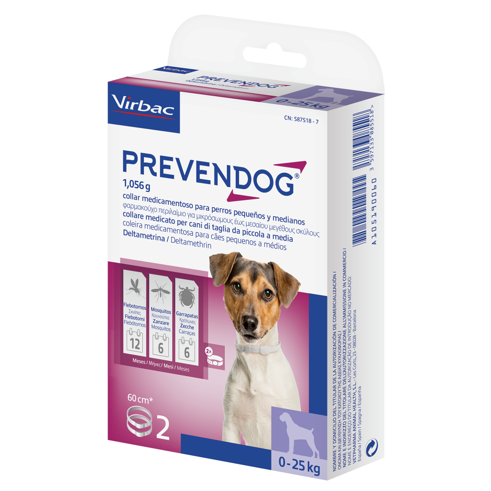 PREVENDOG 60cm perro hasta 25kg (2 collares)