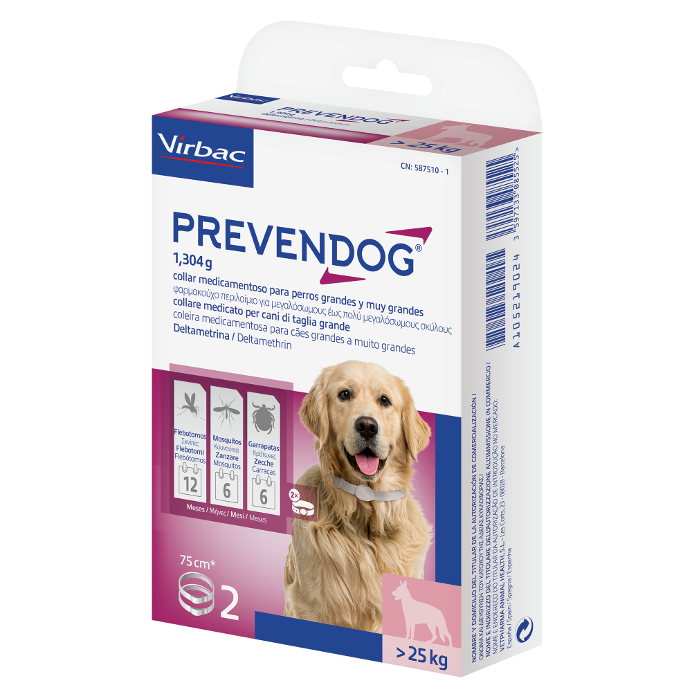 PREVENDOG 75cm perro +25kg (2 collares)