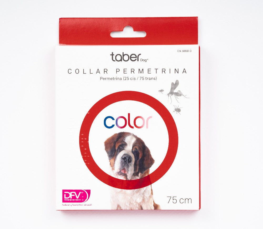 TABERDOG Collar Permetrina Rojo 75 cm (1 ud.)