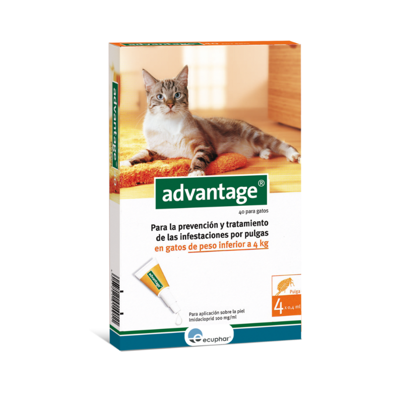 ADVANTAGE 40 gato (-4kg) (4 pipetas)
