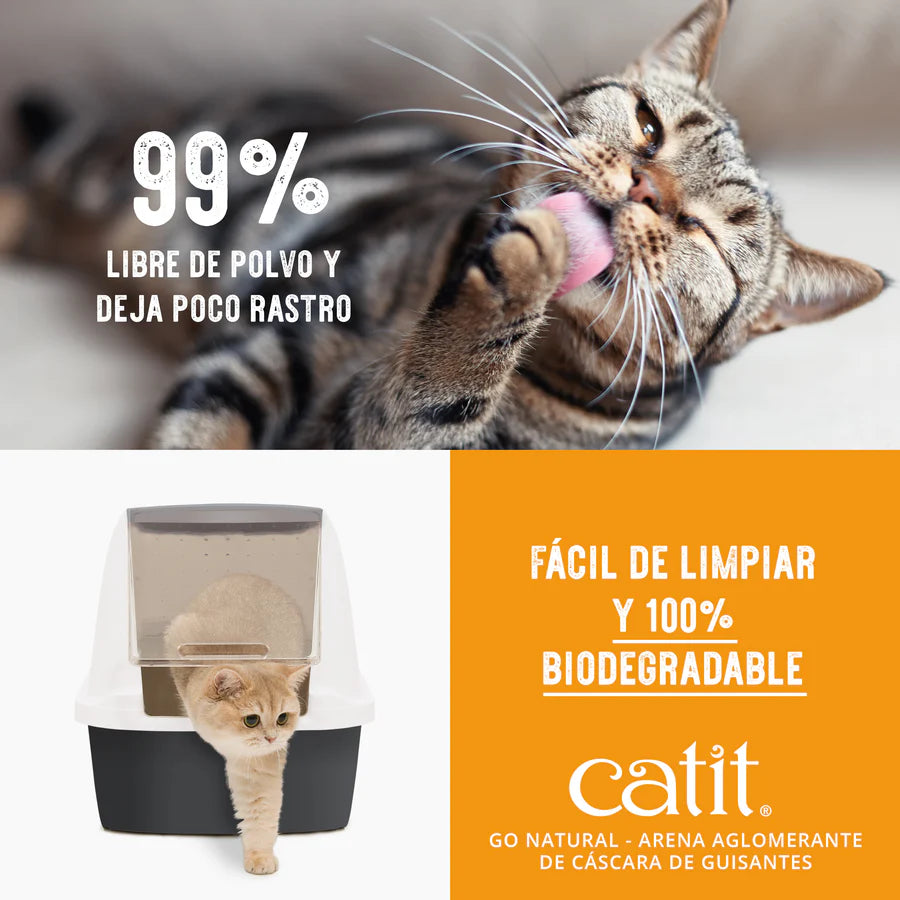 Catit Arena para Gatos Aglomerante de Cáscara de Guisante Catit Go Natural Modelo: Vainilla