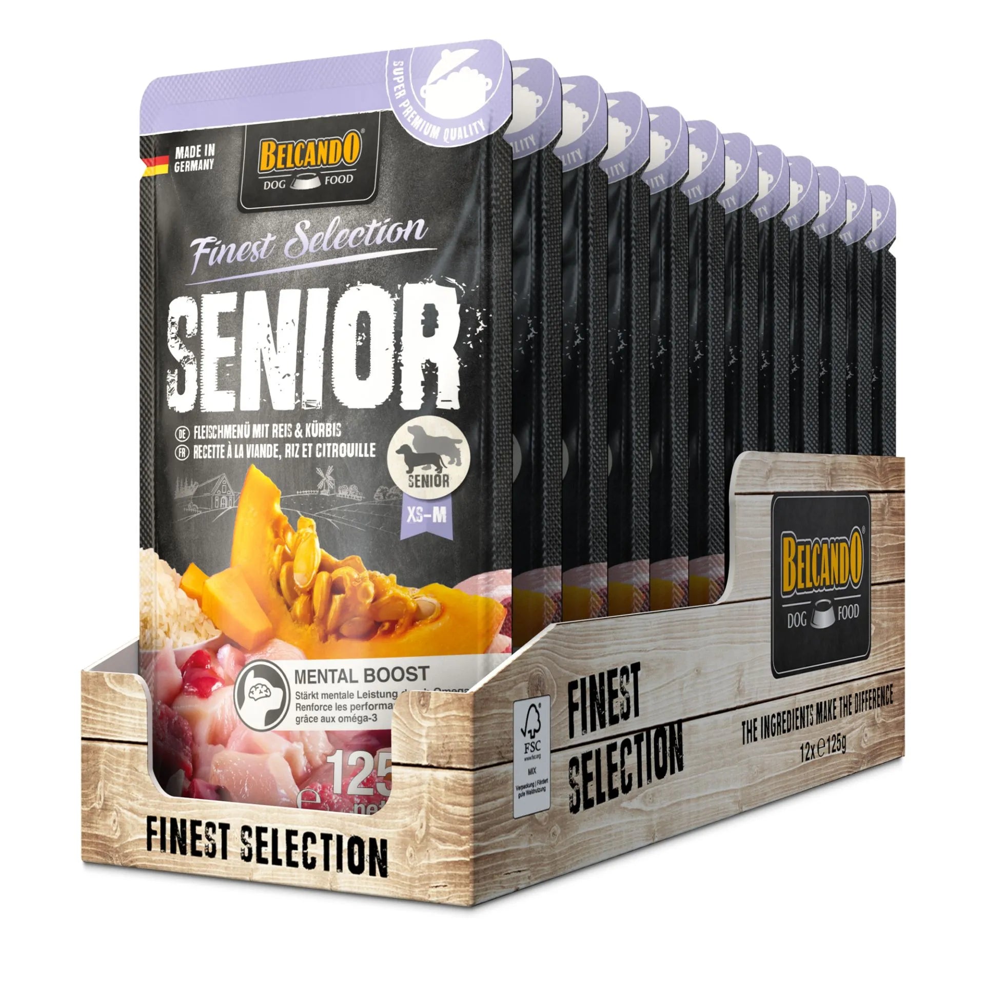 Belcando FINEST SELECTION SENIOR - Menú de Carne con Arroz & Calabaza 125 g