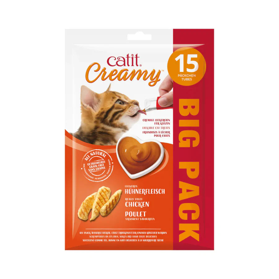 Catit Snacks cremosos para gatos Catit Creamy – 15 Tubos Sabor: Pollo