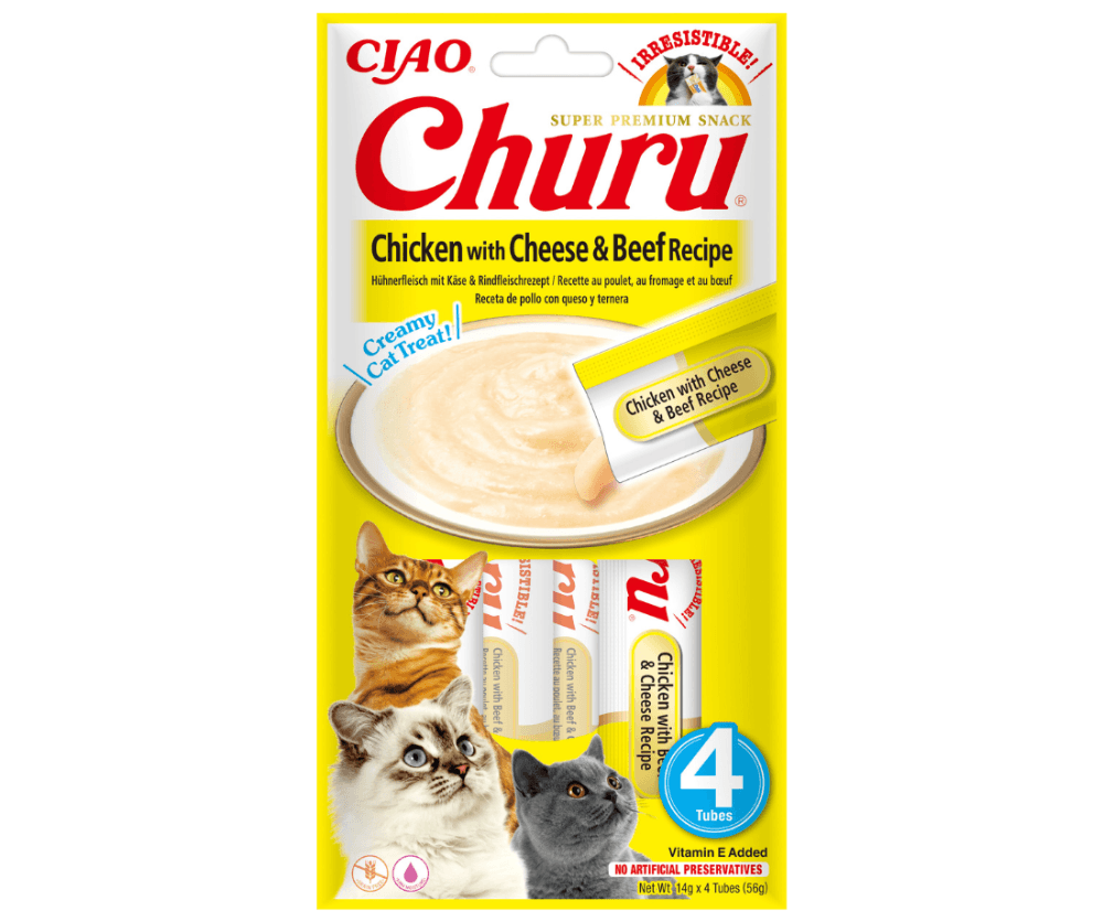 Churu Pollo con Queso y Carne 4x14gr