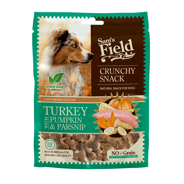 Snack Sam's Field Cruncky Pavo con calabaza 200 gr