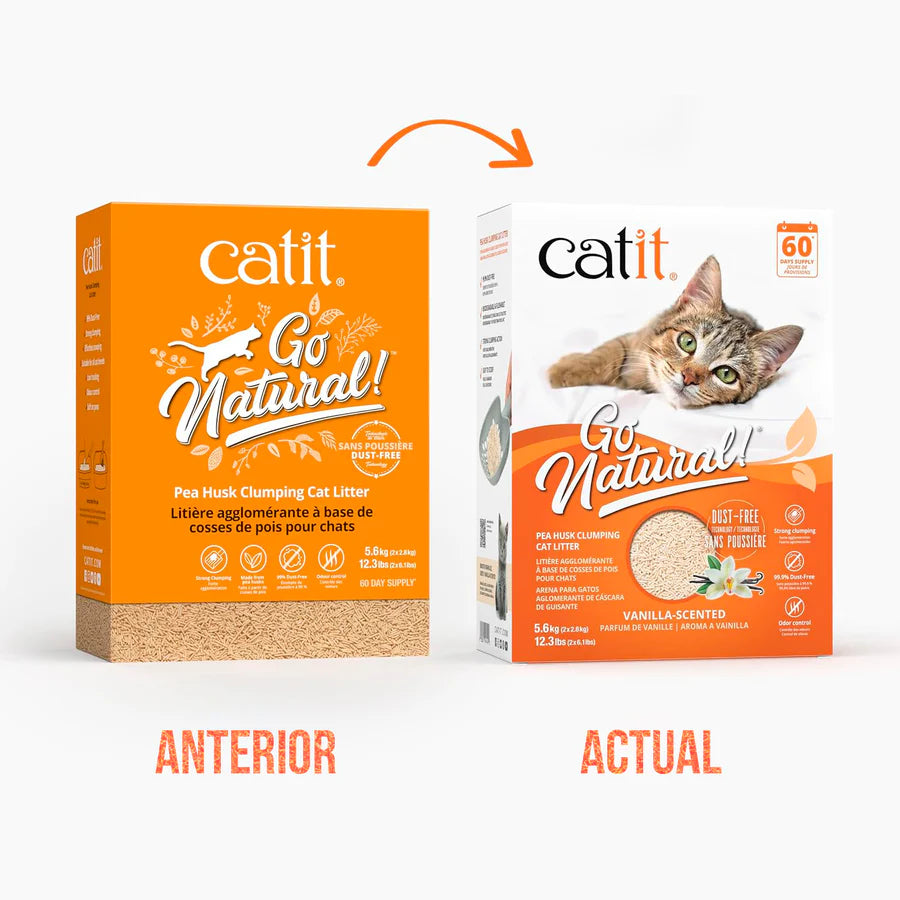 Catit Arena para Gatos Aglomerante de Cáscara de Guisante Catit Go Natural Modelo: Vainilla
