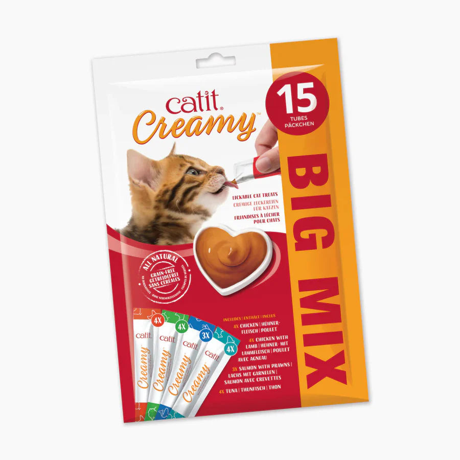 Catit Snacks cremosos para gatos Catit Creamy – 15 Tubos Sabor: Mix