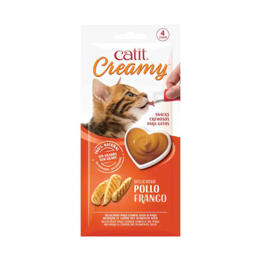 Snacks cremosos para gatos Catit Creamy – 4 Tubos Pollo