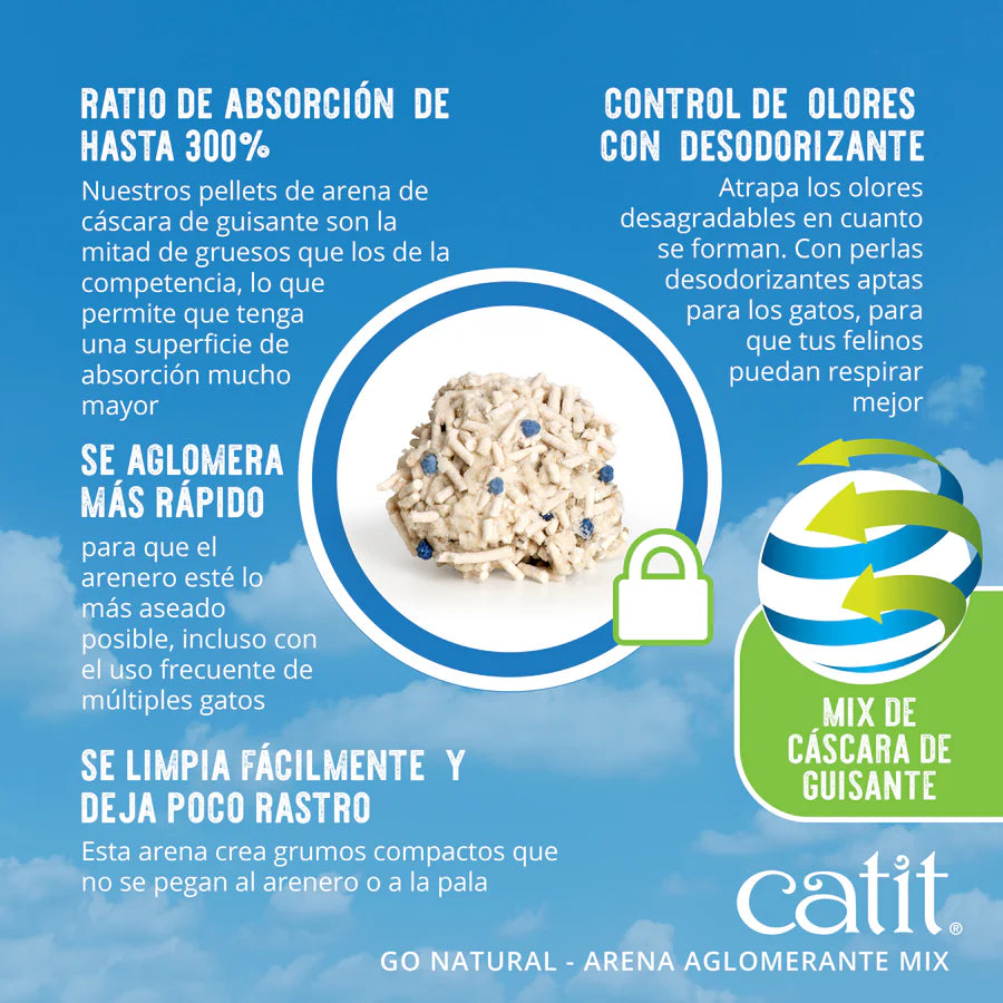 Catit Arena Aglomerante Mix para Muchos Gatos Catit Go Natural