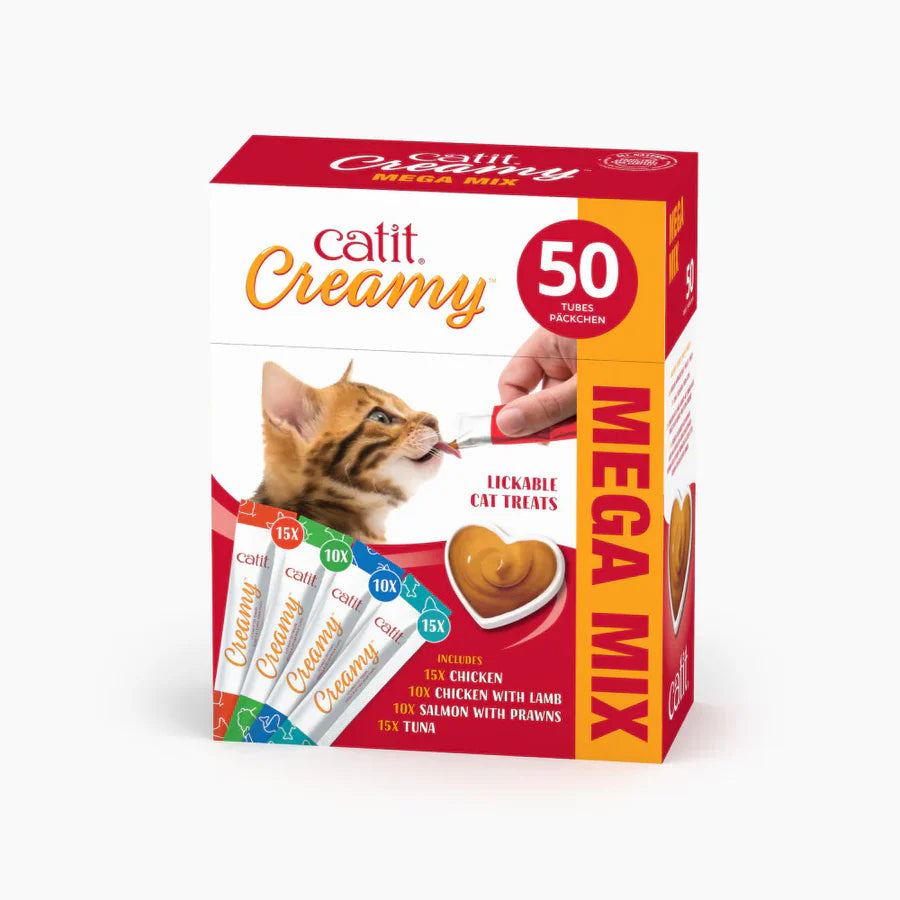 Catit Snacks cremosos para gatos Catit Creamy – 50 Tubos Sabor: Mix