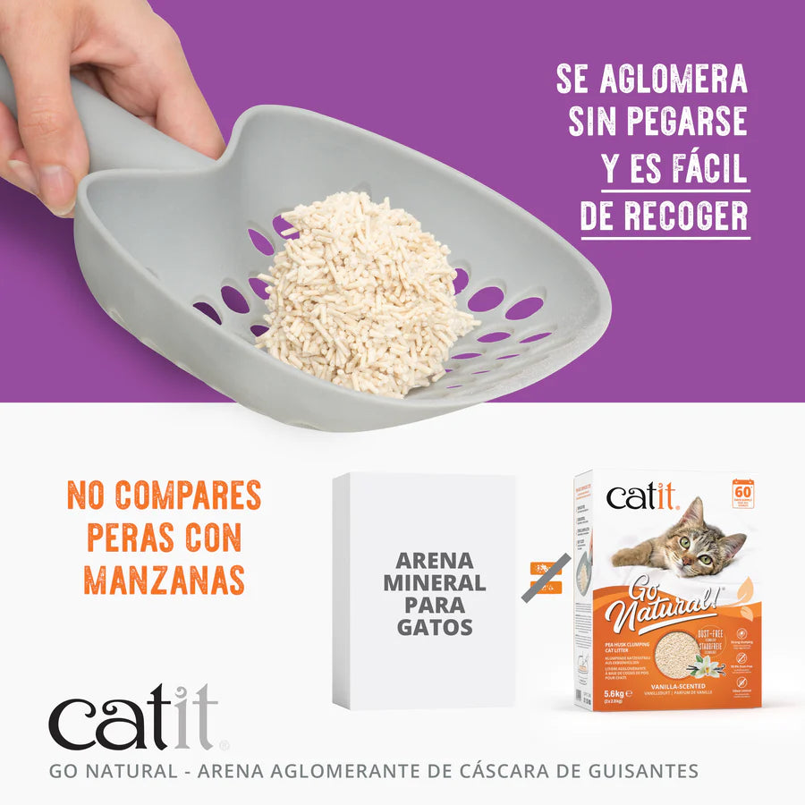Catit Arena para Gatos Aglomerante de Cáscara de Guisante Catit Go Natural Modelo: Vainilla