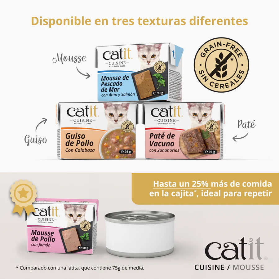 Catit Mousse para gatos Catit Cuisine Sabor: Pollo con Jamón
